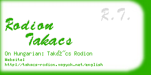 rodion takacs business card